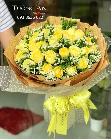 Bó hoa hồng vàng S124