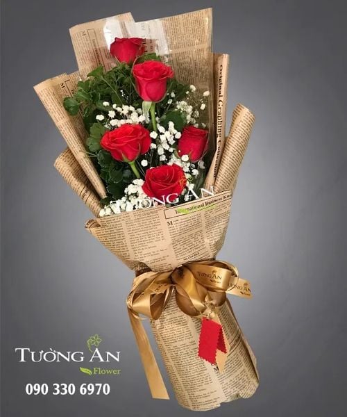 Bó Hoa Hồng 5 Bông