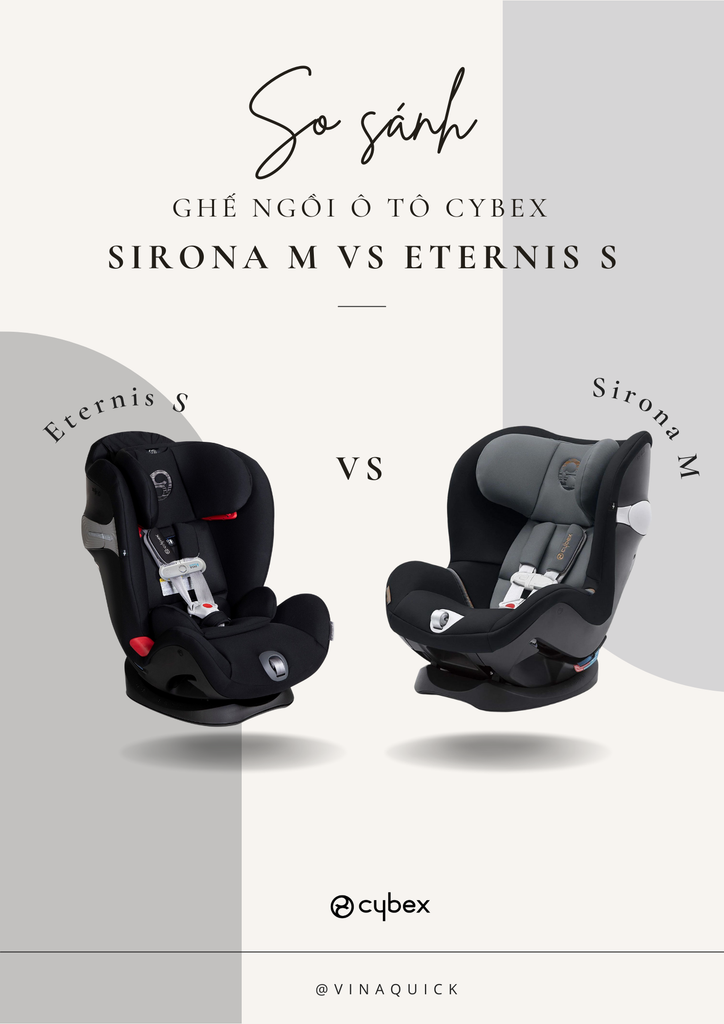 SO SÁNH 2 MẪU GHẾ NGỒI Ô TÔ ĐÌNH ĐÁM CỦA CYBEX LÀ ETERNIS S VÀ SIRONA M