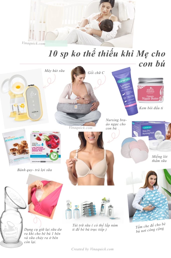 các sản phẩm ko thể thiếu khi cho con bú