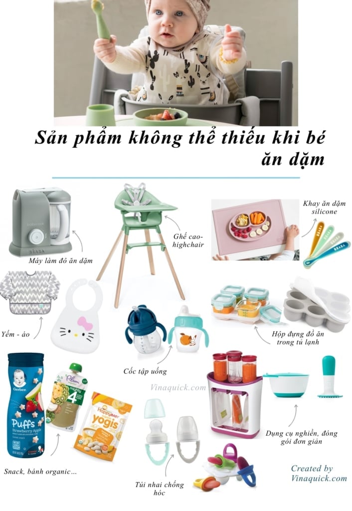 Dụng cụ ăn dặm cần thiết mẹ cần chuẩn bị