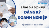 Bảng giá dịch vụ Đăng ký kinh doanh