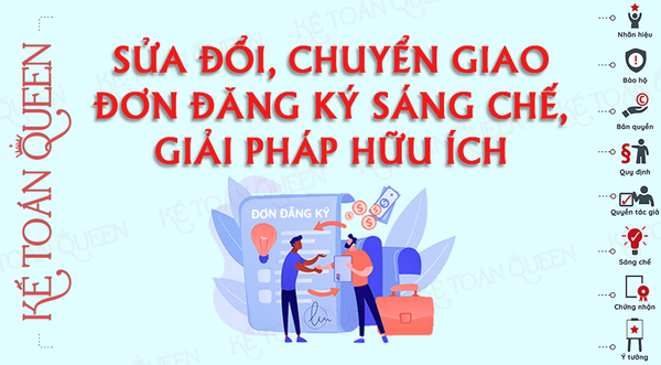 Thủ tục sửa đổi, chuyển giao đơn đăng ký sáng chế, giải pháp hữu ích
