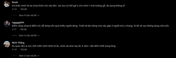 lời nhận xét từ người dùng - dior sauvage