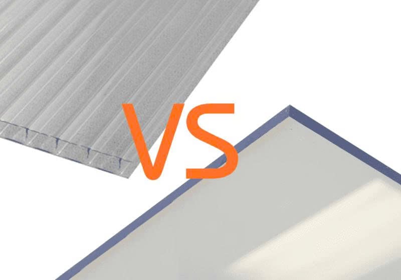 So sánh tấm polycarbonate đặc ruột và rỗng ruột