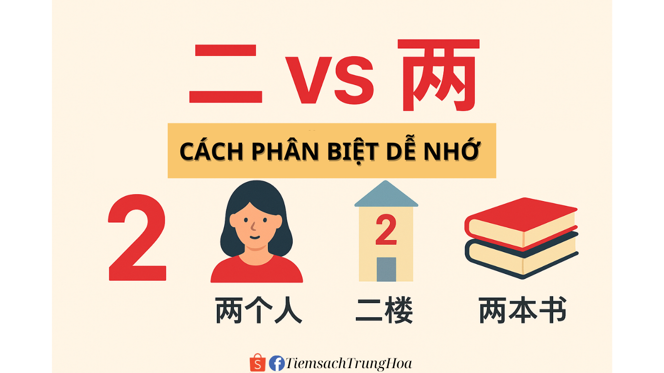 📖 Cách phân biệt 二 và 两 trong tiếng Trung – Tiệm sách Trung hoa